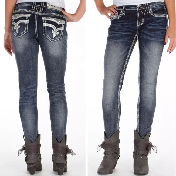 New Rock Revival Vivian Easy Straight Stretch Jeans - Picture 1 of 16
